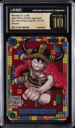 2025 ONE PIECE DAY'25 JPN PROMO #P-110 MONKEY D. LUFFY CGC 10 PRISTINE - Image 1
