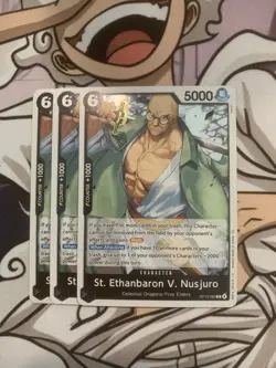 3x One Piece TCG x3 OP13-080 SR St. Ethanbaron V. Nusjuro English NM - Image 1