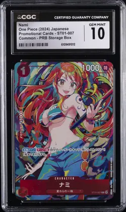 2024 ONE PIECE JPN COMMON-PRB STORAGE BOX #ST01-007 NAMI CGC 10 GEM MINT - Image 1