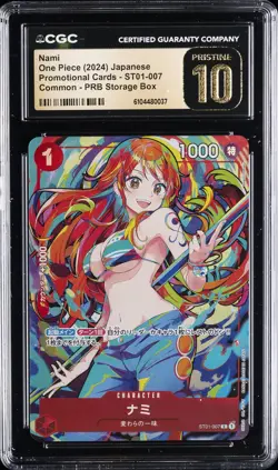 2024 ONE PIECE JPN PROMO CARDS COMMON PRB STORAGE BOX NAMI CGC 10 PRISTINE - Image 1