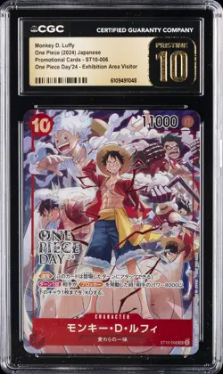 2024 ONE PIECE JPN PROMO CARDS #ST10-006 MONKEY D. LUFFY CGC 10 PRISTINE - Image 1