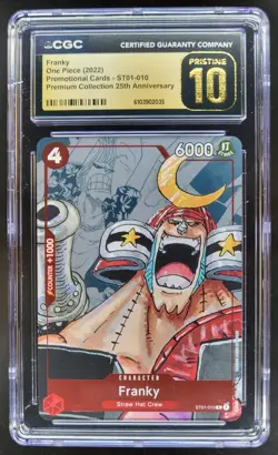2022 ONE PIECE CCG FRANKY 25TH PROMO ST01-010 CGC 10 PRISTINE D PT - Image 1