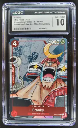 2022 ONE PIECE CCG FRANKY 25TH PROMO ST01-010 CGC 10 D PT - Image 1