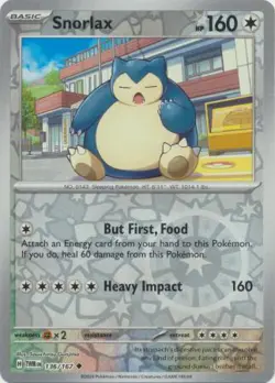 SNORLAX 136/167 TWILIGHT MASQUERADE POKEMON (REVERSE HOLO, NM) - Image 1