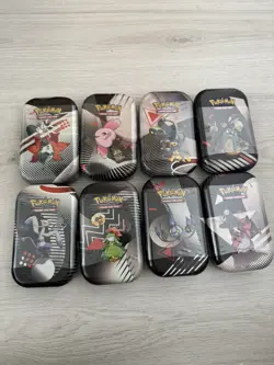Pokemon TCG Black Bolt & White Flare Unova - Mini Tin Full Set x 8 Tins - Sealed - Image 1