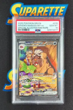 2025 Pokemon Destined Rivals Arven's Mabosstiff EX SIR PSA Gem Mint 10 235/182 - Image 1