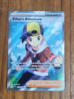 Pokemon TCG Ethan's Adventure Full Art Trainer Card 221/182 Destined Rivals - Image 1