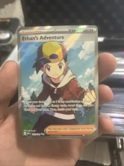 Pokemon TCG Ethan's Adventure Full Art Trainer Card 221/182 Destined Rivals - Image 1