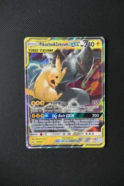 Pokemon TCG Pikachu & Zekrom GX 33/181 Holo Team Up Ultra Rare Card 2019 - Image 1
