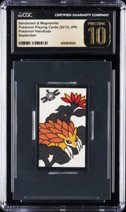 2013 POKEMON PLAYING CARDS POKEMON HANAFUDA SANDSLASH & MAGNEMITE CGC 10 PERFECT - Image 1