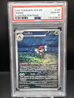 CZG01 - Pokemon 2024 SV Stellar Crown Ledian Card PSA 10 144/142 IR - Image 1