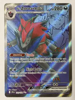 N's Zoroark ex 175/159 Sv09: Journey Together Holo Full Art Pokemon Card - Image 1