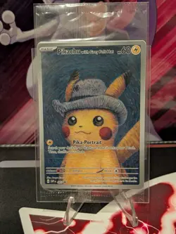 Pokemon Pikachu with Grey Felt Hat SVP 085 Van Gogh Promo Card - Sealed - Image 1
