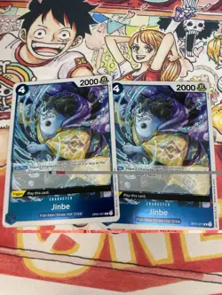 2x Jinbe OP01 071 PRE ERRATA Romance Dawn NM ONE PIECE Card Game English blue - Image 1