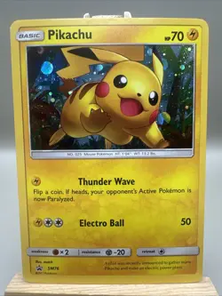 Pikachu SM76 Shining Legends Holo Black Star Promo Pokemon Card LP - Image 1