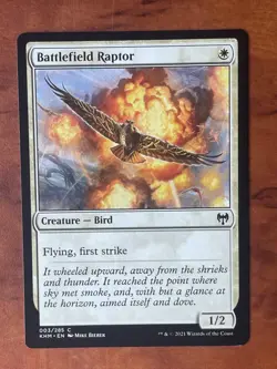 Battlefield Raptor MTG Magic the Gathering Card LP Lightly Played KHM - Image 1