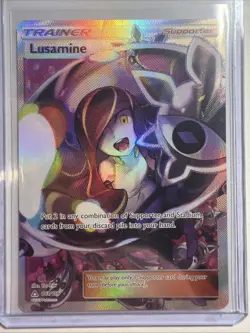 Pokemon TCG Lusamine Ultra Prism Holo Card Full Art Ultra Rare 153/156 - Image 1