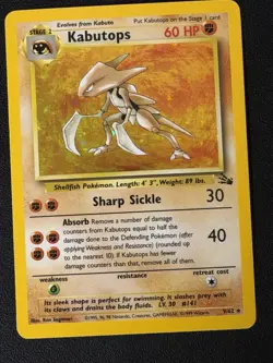 Kabutops - 9/62 - Pokemon Fossil Unlimited Holo Rare Card WOTC LP - Image 1