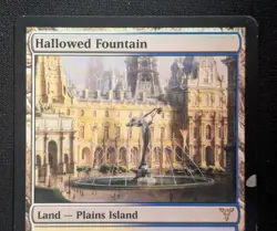 MTG Hallowed Fountain- DAMAGED -Dissension Magic the Gathering Card # 174 - Image 3