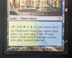 MTG Hallowed Fountain- DAMAGED -Dissension Magic the Gathering Card # 174 - Image 4