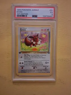 POKEMON 1ST EDITION EEVEE 1999 POKEMON JUNGLE PSA 5 CARD #51 - Image 1