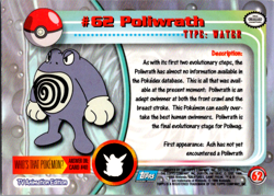 #62 POLIWRATH - Pokemon Topps TV Animation Edition - Trading Card - - Image 2