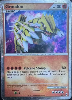 Pokemon Groudon SL4 Call of Legends Shiny Holo Rare Basic Card 2011 - Image 1