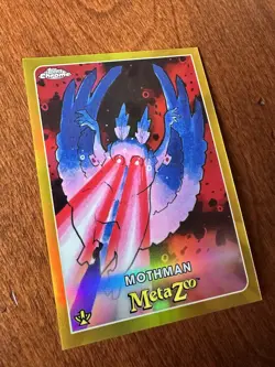 2022 Topps Chrome Metazoo Mothman #116 Gold Refractor 13/50 RARE Serialized Card - Image 3