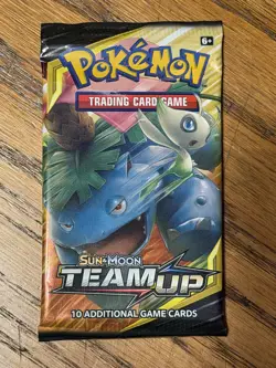 Pokemon TCG Sun & Moon Team Up Booster Pack Sealed 10 Cards Venusaur Celebi Art - Image 1