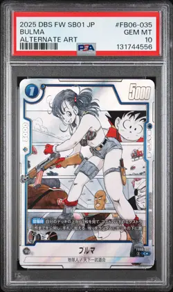 2025 DRAGON BALL SUPER CARD GAME FUSION WORLD JPN MANGA BOOSTER 01 BULMA PSA 10 - Image 1