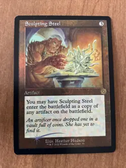 MTG FOIL Sculpting Steel (#050) (Retro Frame) - The Brothers' War Retro Artifact - Image 1