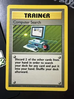 Computer Search 71/102, Base Set Pokemon TCG WOTC Vintage 1999 Rare Trainer, NM - Image 1