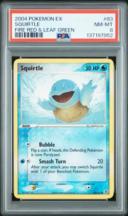 2004 POKEMON EX FIRE RED & LEAF GREEN #83 SQUIRTLE PSA 8 - Image 1