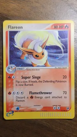 Flareon EX Sandstorm 5/100 Holo Rare E-Reader Pokemon Card TCG - Image 1