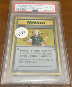 1998 Pokemon Japanese Lt. Surge Holo Kuchiba City Gym Deck PSA 8 NMMT - Image 1
