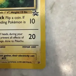 Pokemon TGC Pikachu Black Star Promo #27 WOTC Vintage 2000 LP “Bumblebee” - Image 5