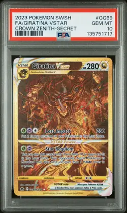 2023 POKEMON SWORD & SHIELD CROWN ZENITH SECRET FULL ART/GIRATINA VSTAR PSA 10 - Image 1