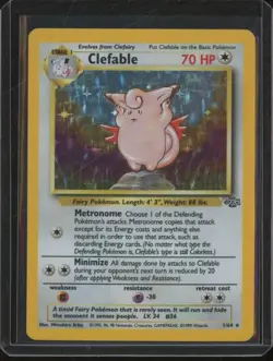 1999 Pokemon Jungle CLEFABLE #1/64 Holo Foil Rare Vintage JFB1 - Image 1