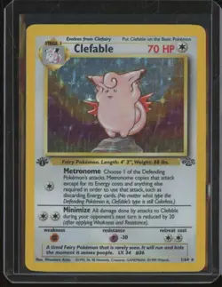 1999 Pokemon Jungle 1st Edition CLEFABLE #1/64 Holo Foil Rare Vintage JFB1 - Image 1