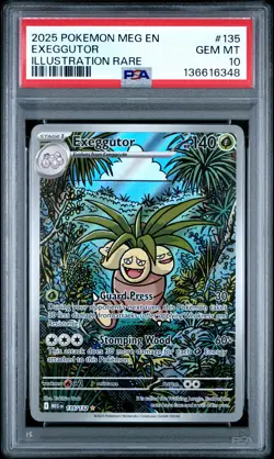 2025 POKEMON MEG EN-MEGA EVOLUTION ILLUSTRATION RARE #135 EXEGGUTOR PSA 10 - Image 1