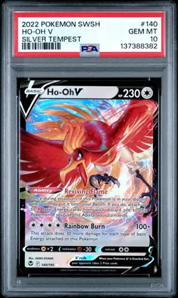 2022 POKEMON SWORD & SHIELD SILVER TEMPEST #140 HO-OH V PSA 10 - Image 1