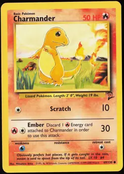 2000 Pokemon Base Set 2 Charmander /130 Common #69 NM - Image 1
