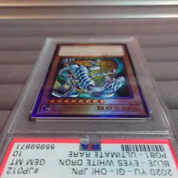 YuGiOh Blue-Eyes White Dragon PGB1-JP012 Ultimate Rare PSA10 Japanese GEM MINT - Image 3