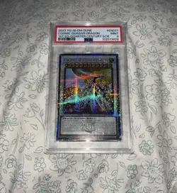 Yu-Gi-Oh! Cosmic Quasar Dragon DUNE-EN037 Quarter Century Secret Rare PSA9 Mint - Image 1