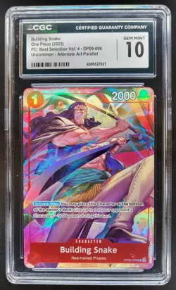 2025 ONE PIECE CCG BUILDING SNAKE ALTERNATE ART OP09-008 CGC 10 C PT - Image 1