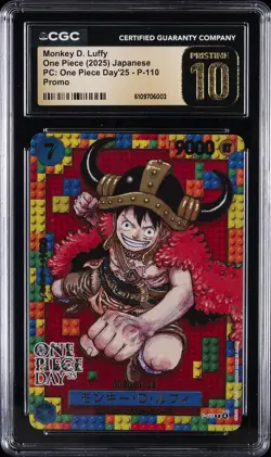 2025 ONE PIECE JPN PC ONE PIECE DAY '25 #P-110 MONKEY D. LUFFY CGC 10 PRISTINE - Image 1