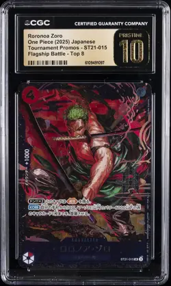 2025 ONE PIECE JPN TOURNAMENT FLAGSHIP BATTLE-TOP 8 RORONOA ZORO CGC 10 PRISTINE - Image 1