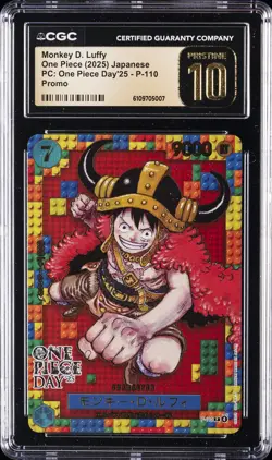 2025 ONE PIECE JPN PC: ONE PIECE DAY'25 -PROMO MONKEY D. LUFFY CGC 10 PRISTINE - Image 1