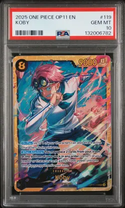 2025 ONE PIECE OP11-A FIST OF DIVINE SPEED #119 KOBY PSA 10 - Image 1