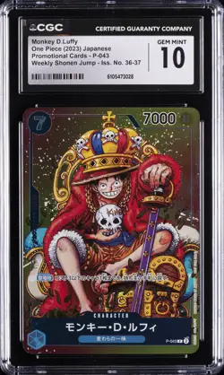 2023 ONE PIECE JPN WEEKLY SHONEN JUMP MONKEY D. LUFFY CGC 10 GEM MINT - Image 1